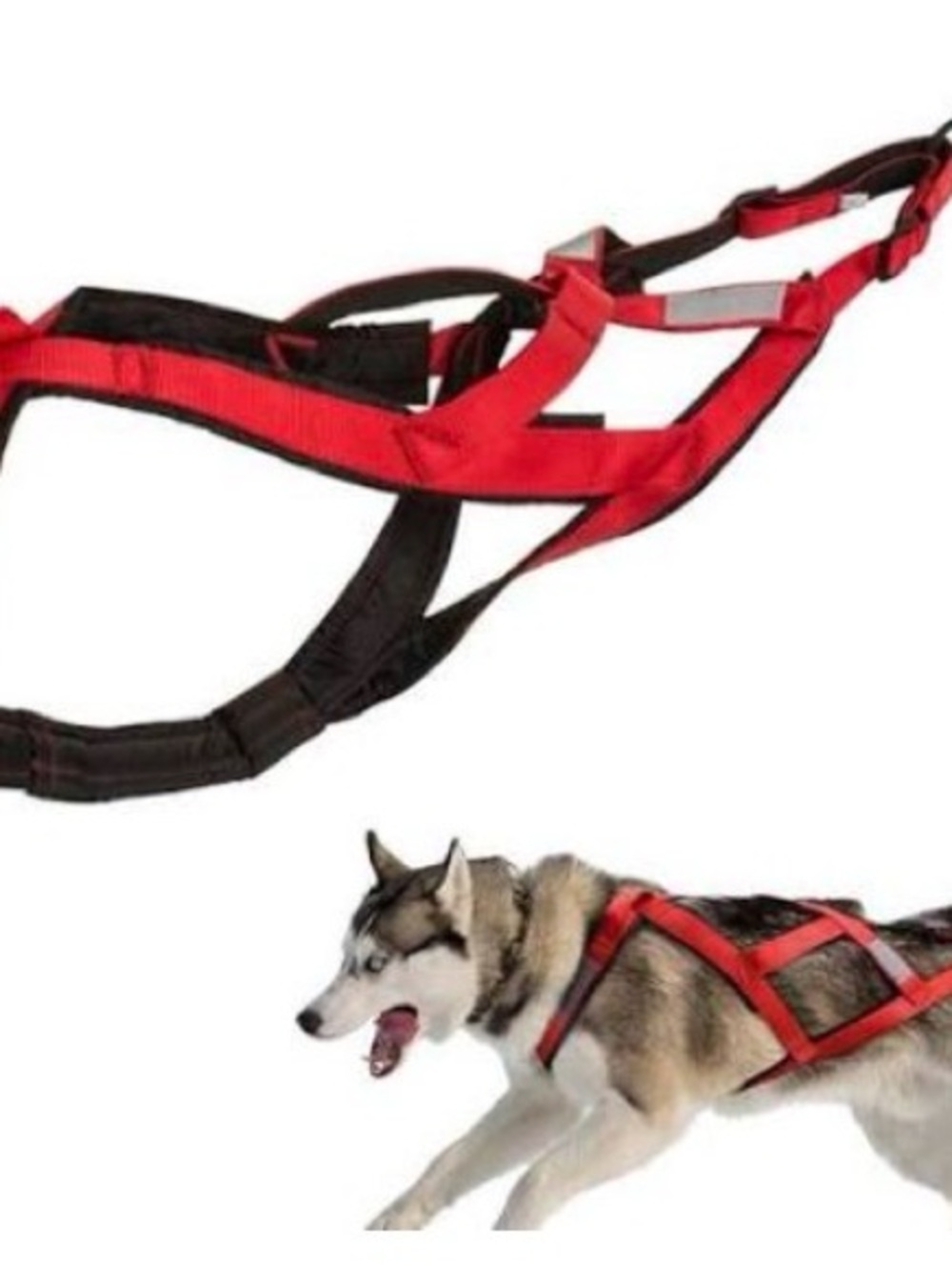 Adjustable Red Pulling Dog Harness for Large Breeds